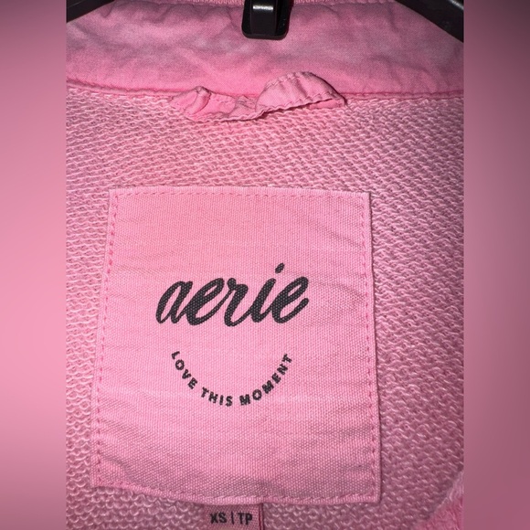 Aerie Pink Fleece Oversized Button Shirt Shacket Size XSmall - Picture 7 of 7